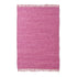 Flicken-Teppich 100% Baumwolle | Waschbarer Fleckerl mit Fransen | Berry